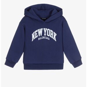 Authentic Balenciaga Kids Blue New York Hoodie